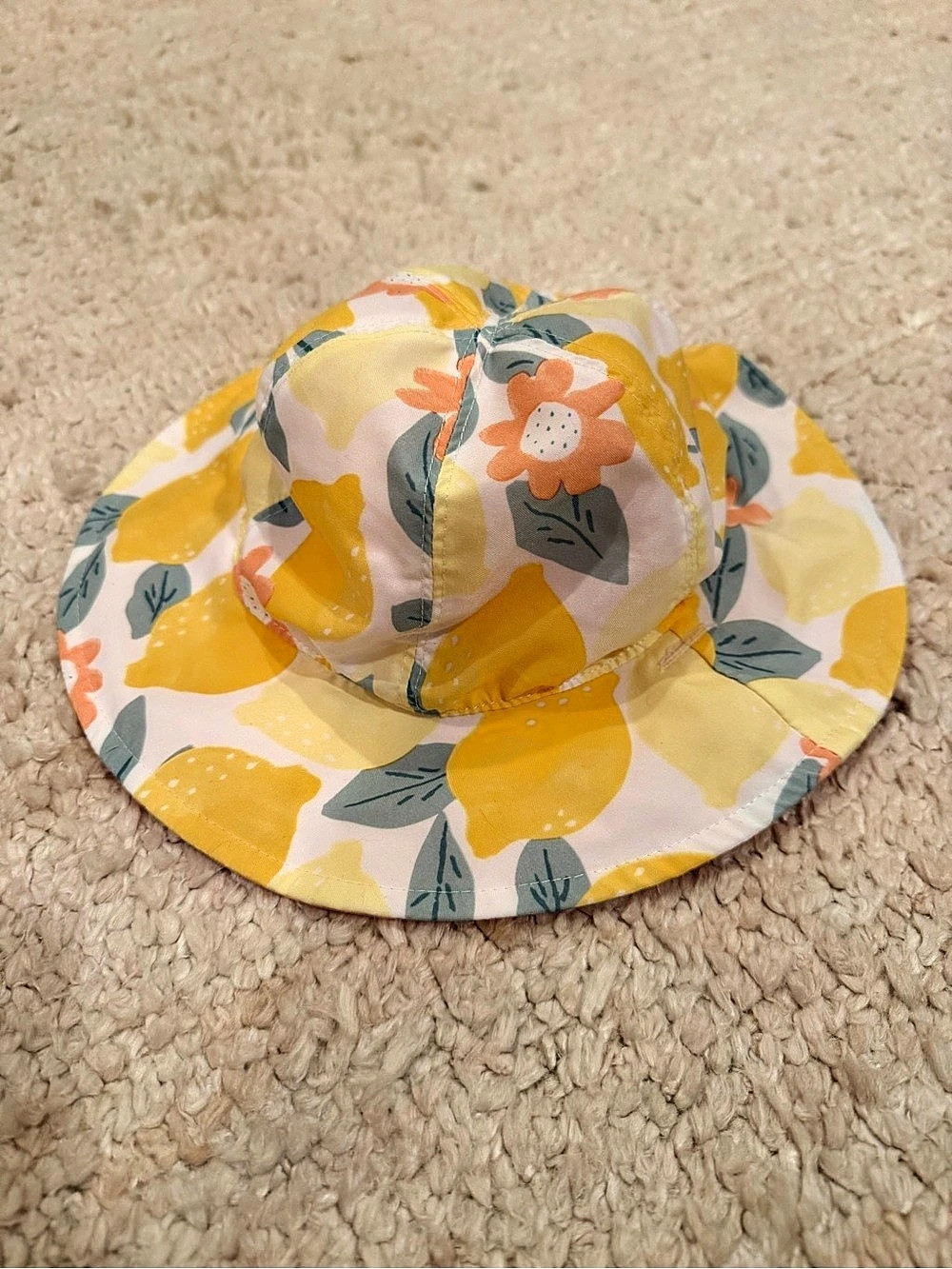 Carter's Floral Sun Hat Yellow Orange Baby 12-18M